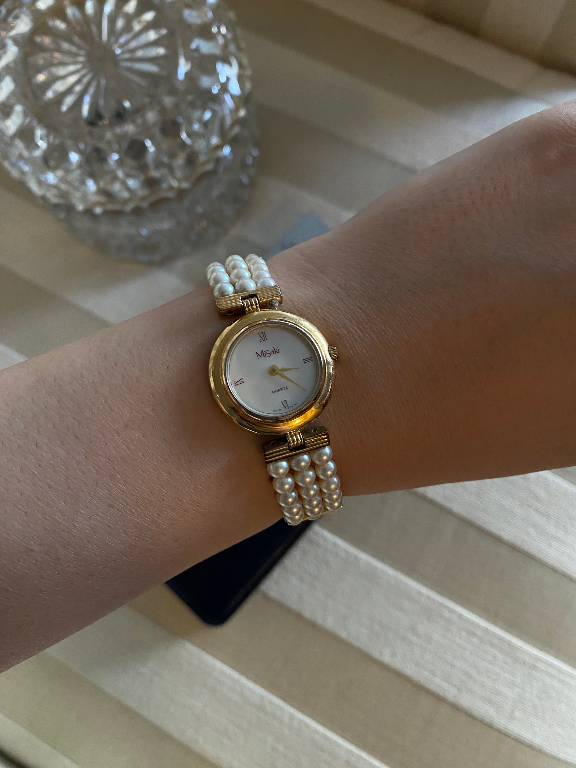 Vintage Gold Misaki Pearls Ladies Watch
