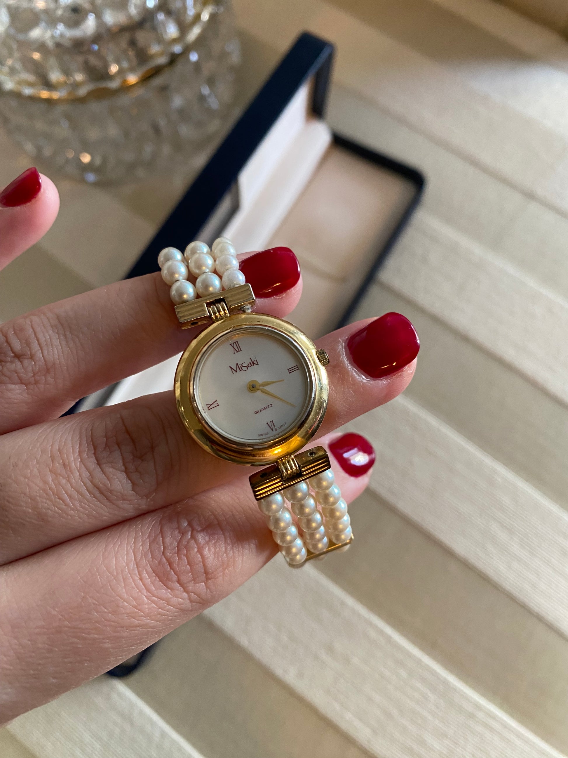 Vintage Gold Misaki Pearls Ladies Watch