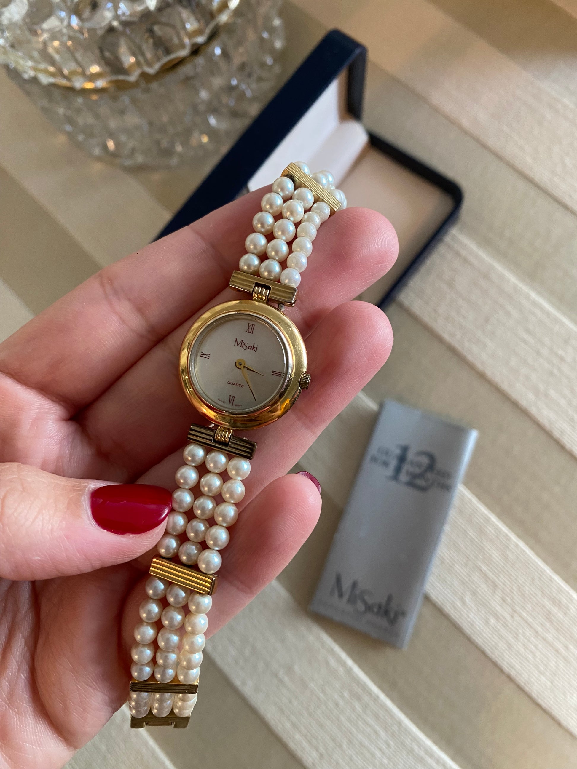 Vintage Gold Misaki Pearls Ladies Watch