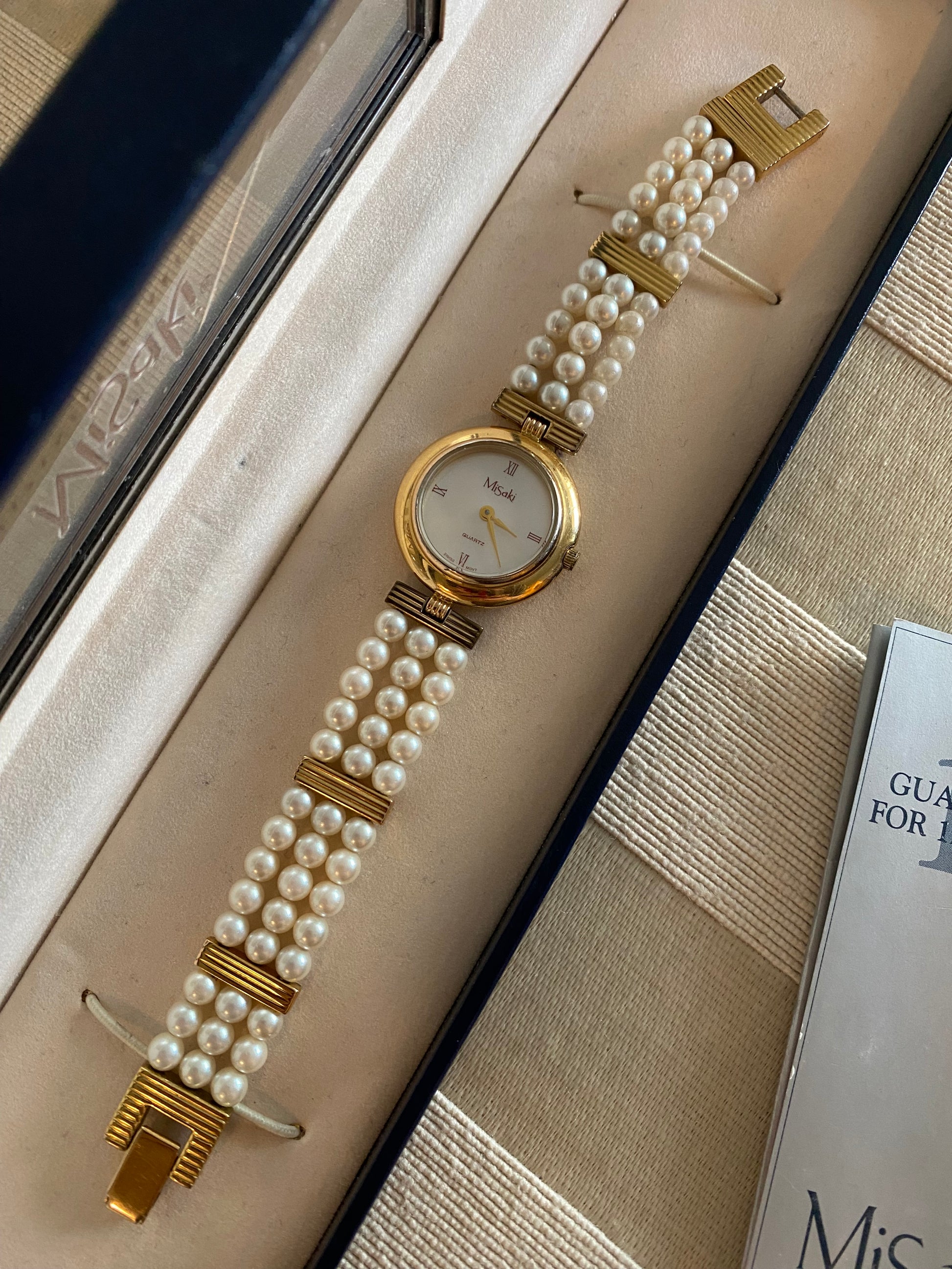 Vintage Gold Misaki Pearls Ladies Watch