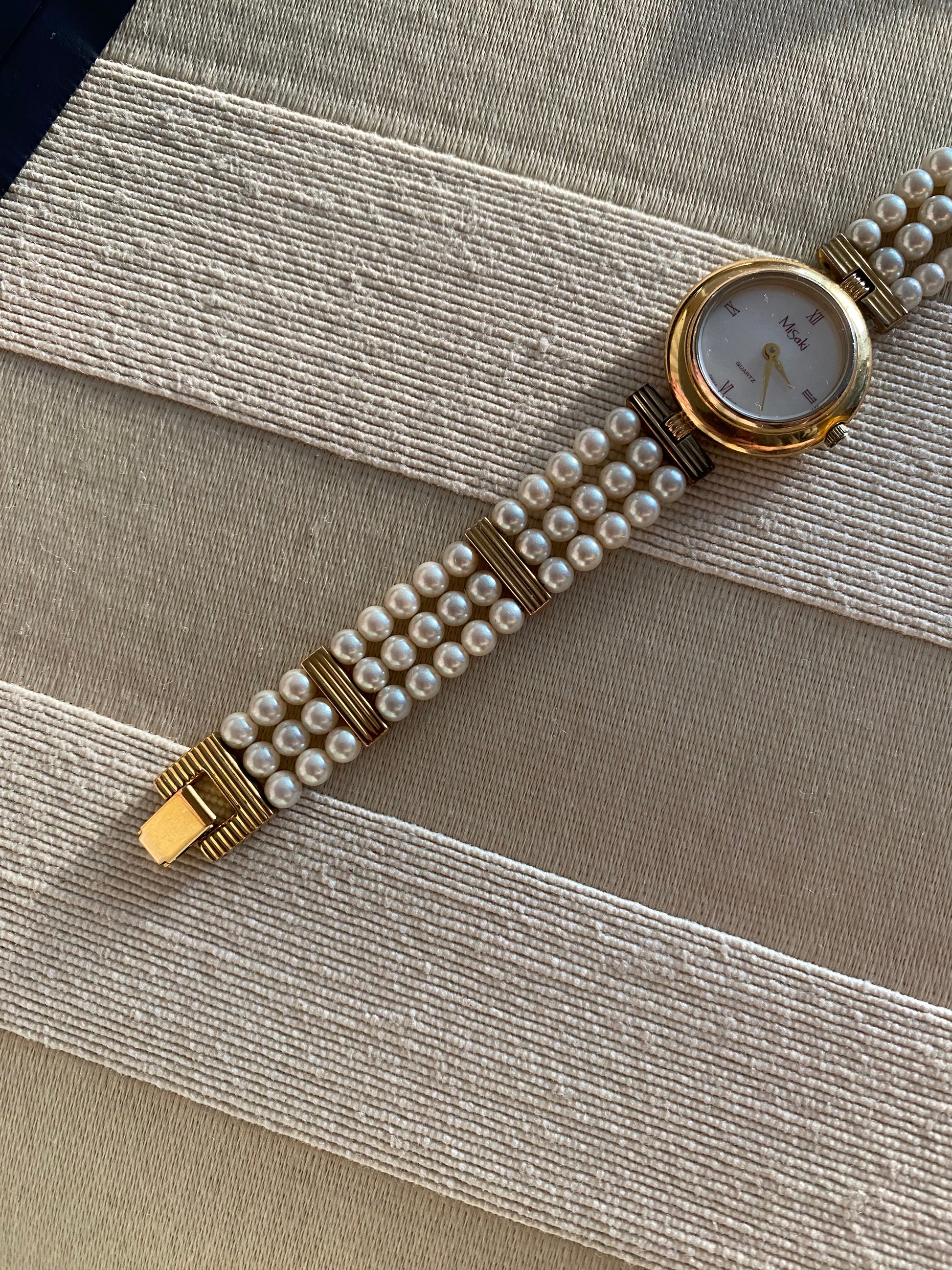 Vintage Gold Misaki Pearls Ladies Watch