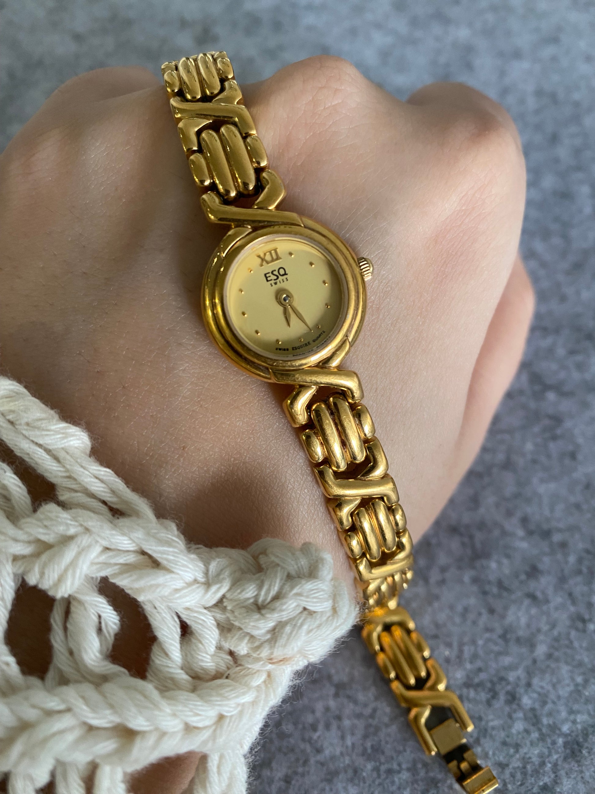 Vintage 1990s ESQ by Movado Ladies’ Dainty Gold-Tone Watch