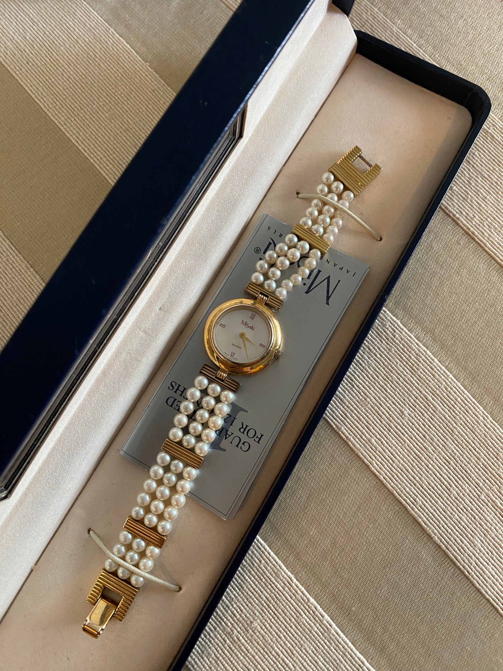 Vintage Gold Misaki Pearls Ladies Watch