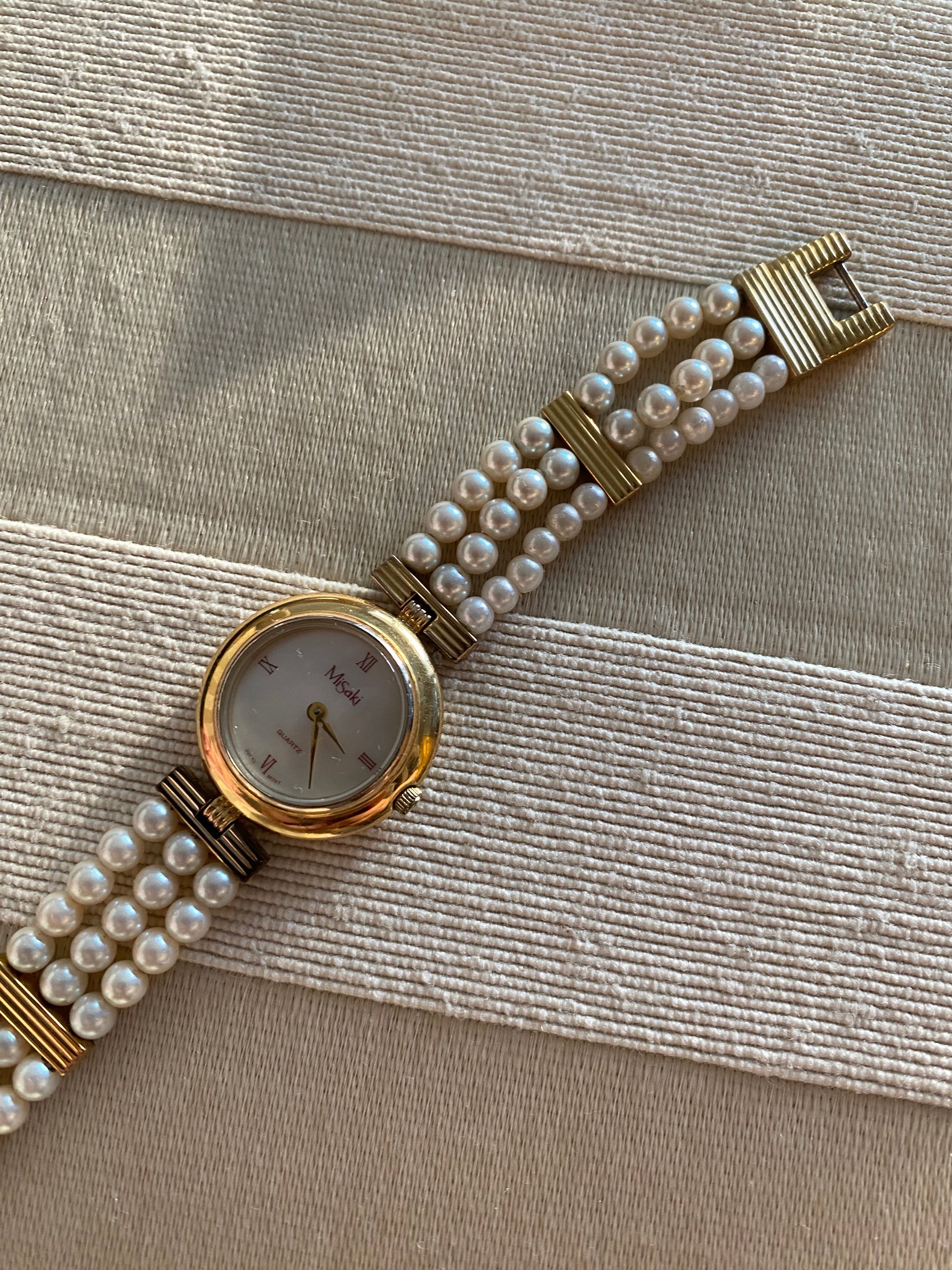 Vintage Gold Misaki Pearls Ladies Watch