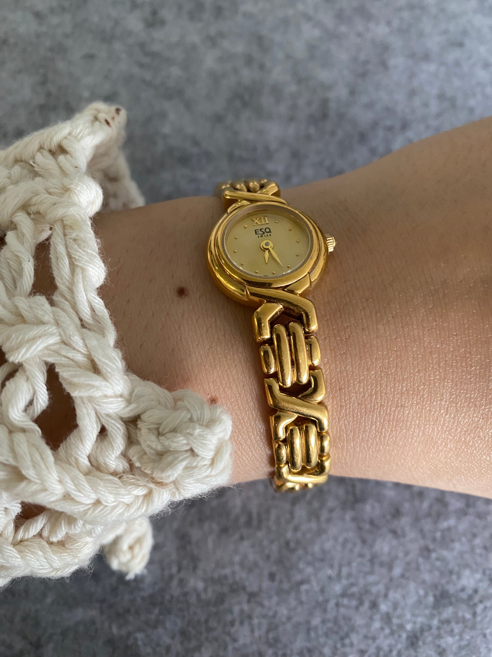 Vintage 1990s ESQ by Movado Ladies’ Dainty Gold-Tone Watch