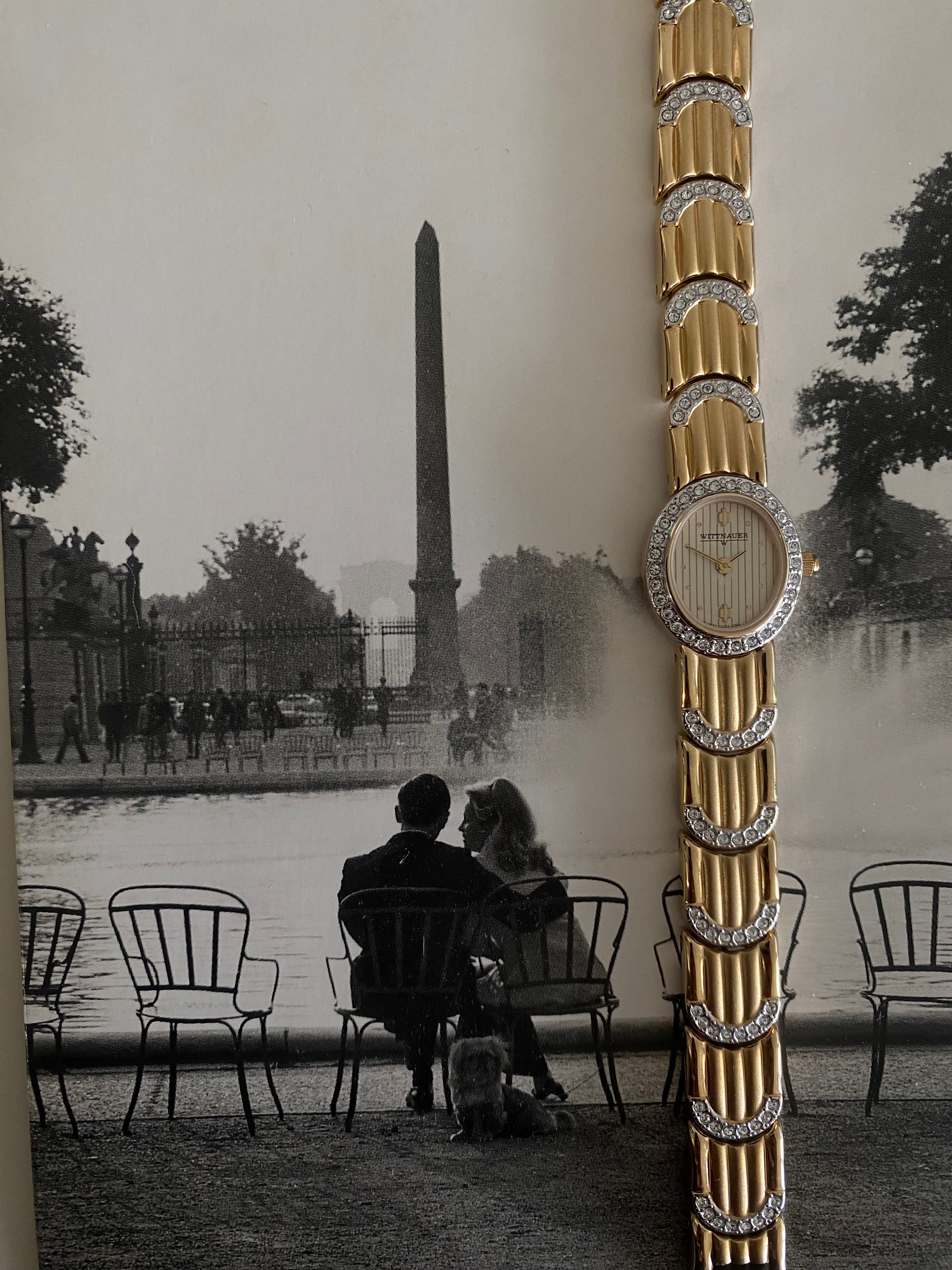 Vintage 1980s Gold tone Diamond Accent Wittnauer By Longines Dainty Ladies Watch