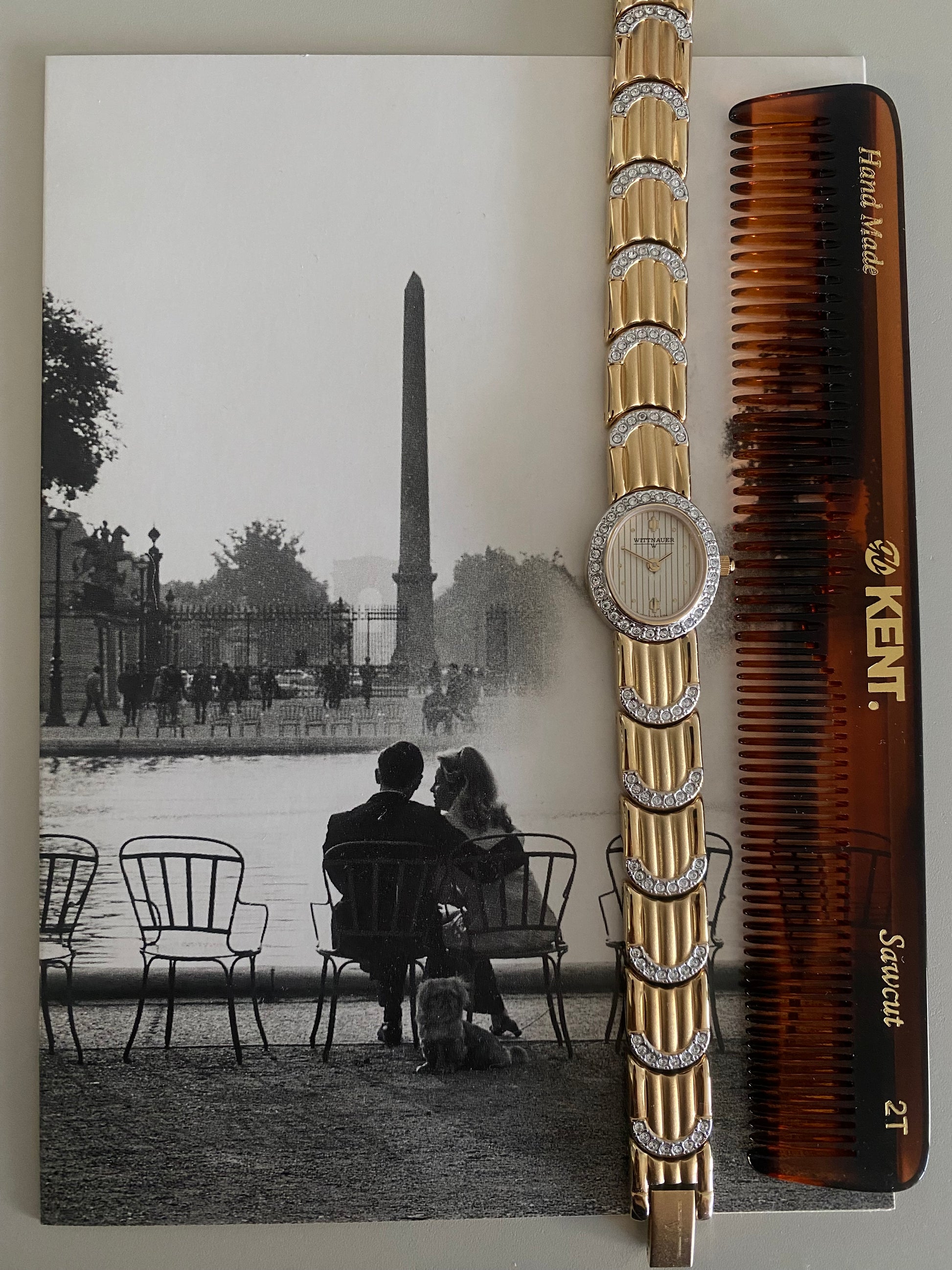 Vintage 1980s Gold tone Diamond Accent Wittnauer By Longines Dainty Ladies Watch