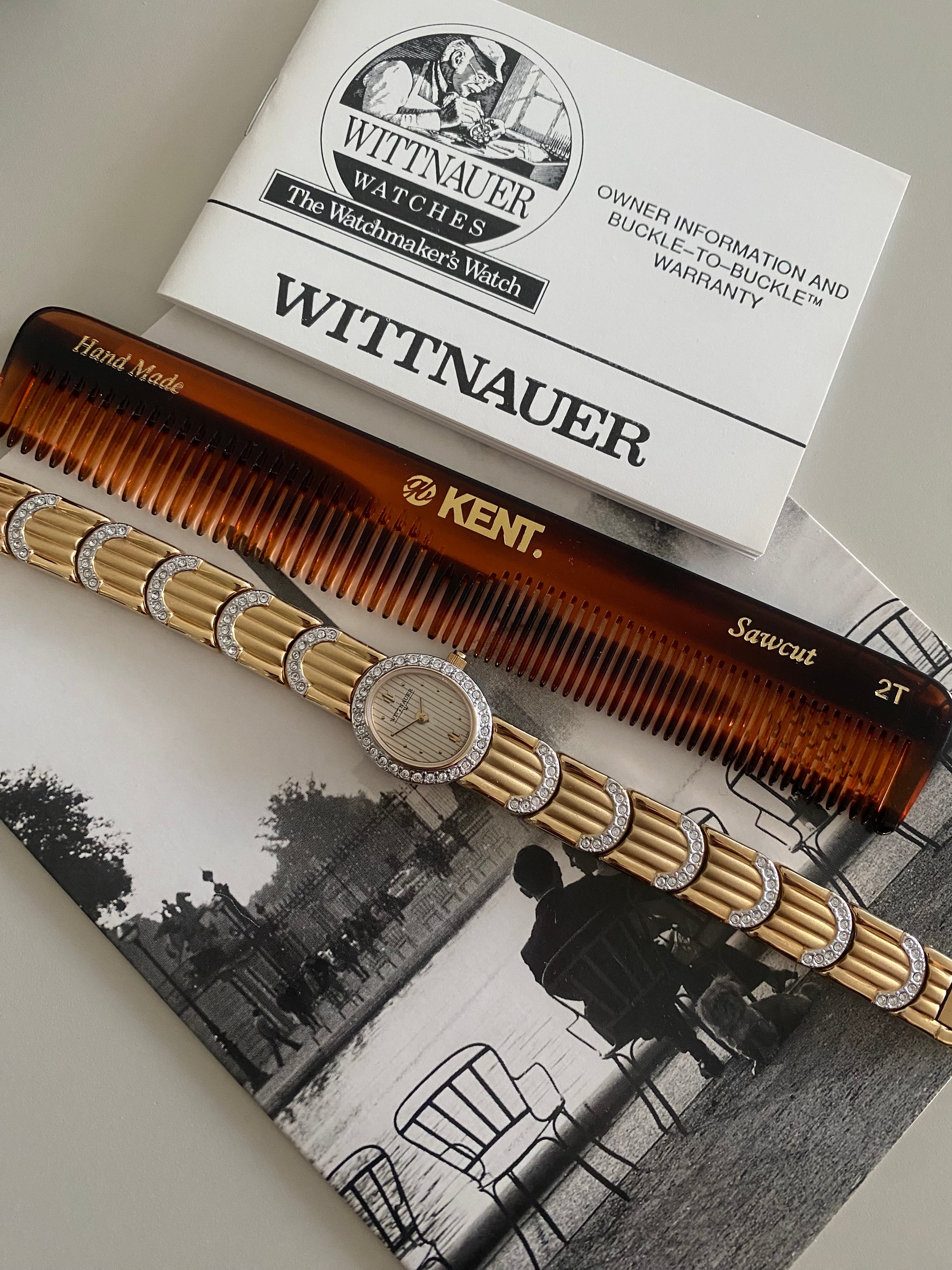 Vintage 1980s Gold tone Diamond Accent Wittnauer By Longines Dainty Ladies Watch